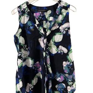 Women Banana Republic V Neck Tie Front Blouse Size XS Petite